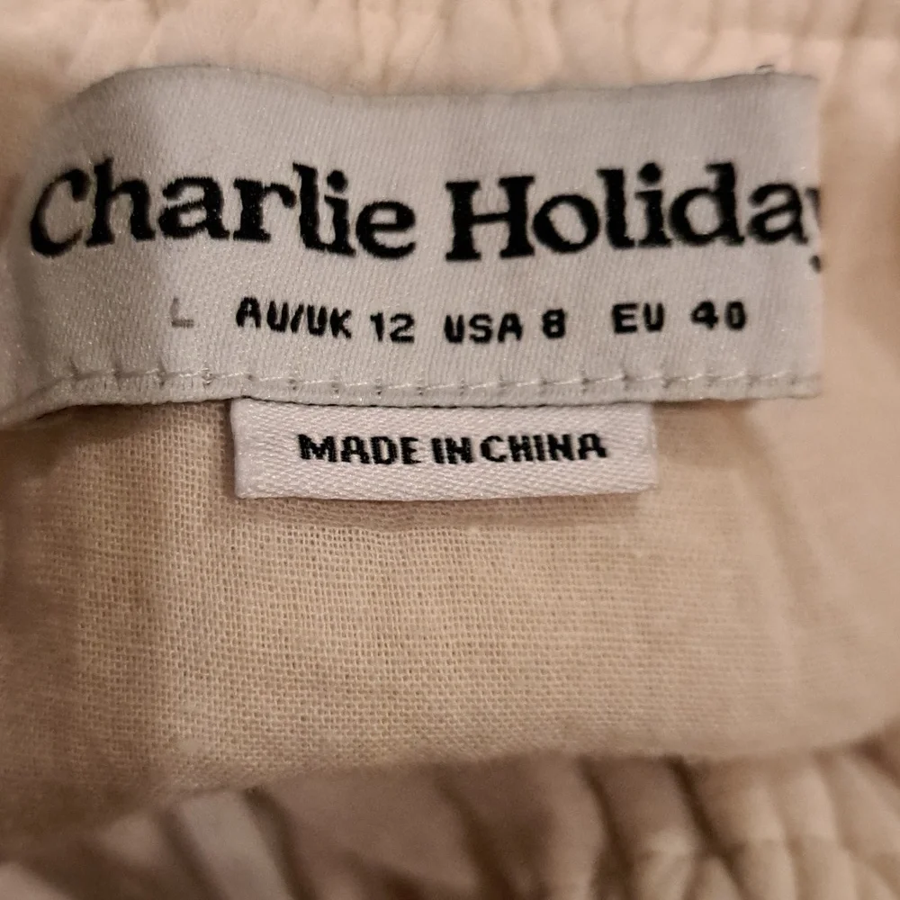 Charlie Holiday Lilian Linen Tiered Cutout Sleeveless Midi Dress